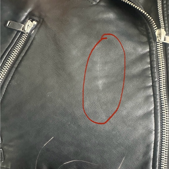 Warehouse London Faux Leather Biker Jacket with Faux Fur Shearling Neck - Picture 6 of 6